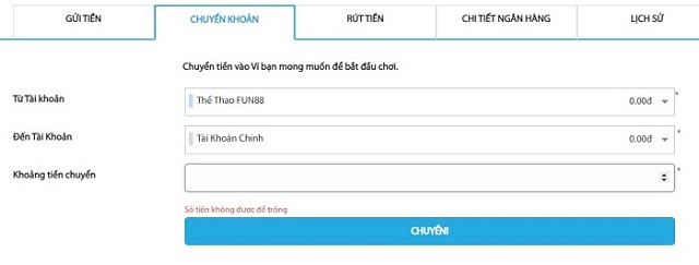 Thông Tin Nhà Cái Fun88 14 Chuyển tiền từ tài khoản phụ sang tài khoản chính trước khi rút tiền