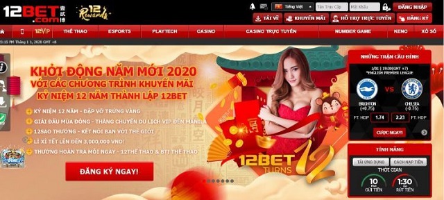 Thông Tin Nhà Cái 12Bet 8 Đa dạng các hạng mục ưu đãi từ nhà cái