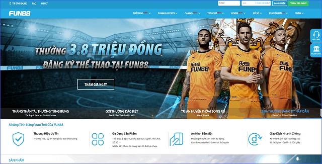 Thông Tin Nhà Cái Fun88 3 Giao diện của website Fun88 được thiết kế với các tone màu sáng
