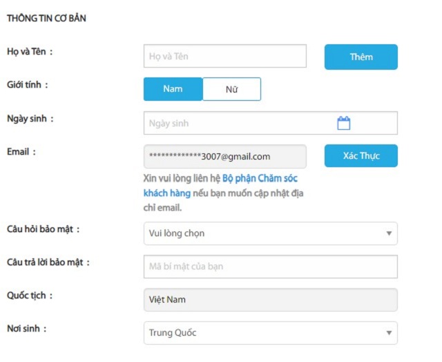 Thông Tin Nhà Cái Fun88 11 Thành viên đăng ký cần nhập đầy đủ thông tin trên tài khoản của nhà cái